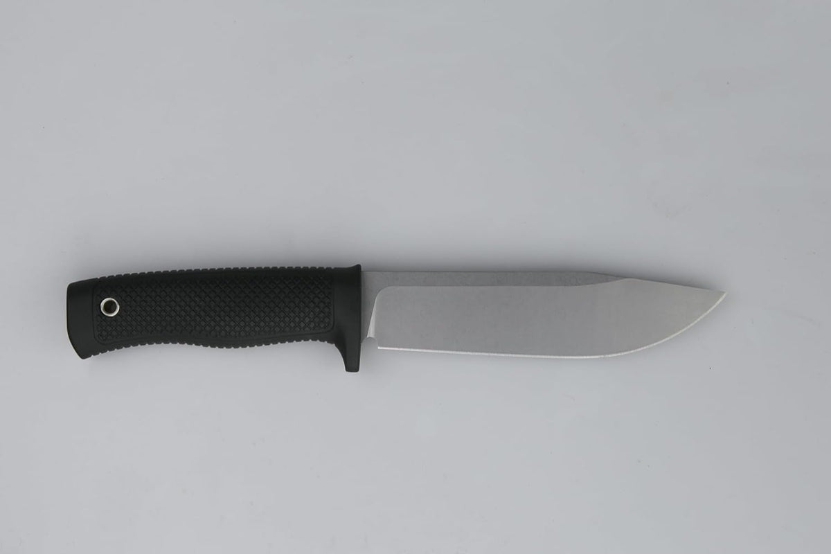 Tactical Fixed Blade Knife, 5.87 inch Blade, 4.65 inch Kray-Ex Handle, Stonewashed 420 Stainless