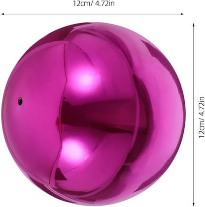 ibasenice Stainless Steel Mirror Reflective Gazing Ball 12 Inch Garden Decor - Purple Decorative
