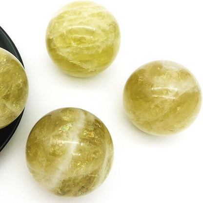 5-6cm/1.96-2.36inch Topaz Ball Polished Natural Yellow Crystal Sphere Decorative Sphere Healing
