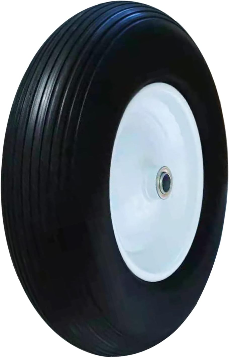 Wheelbarrow Tire 4.80/4.00-8 Flat-Free with 3/4 & 5/8 Wheel Bearing, 3-6" Hub 16" Solid Foamed