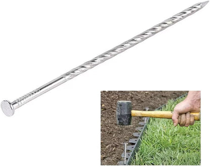38 Pcs 6-Inch Artificial Turf Stakes, Stainless Steel Spiral Landscape Spikes, Landscape Edging