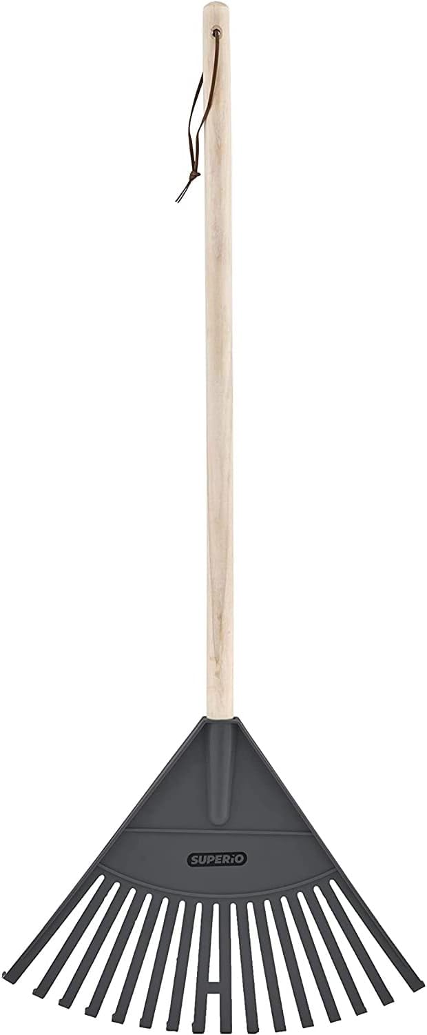 Pack of 3 Kids Rake with Hardwood Handle, Durable Plastic Head to Sweep Leaves in Lawn and Tidying