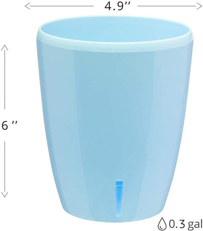 Santino 4.9 Inch ORCHIDEA Self Watering Pots for Orchids in Blue - Decorative Wicking Planter with