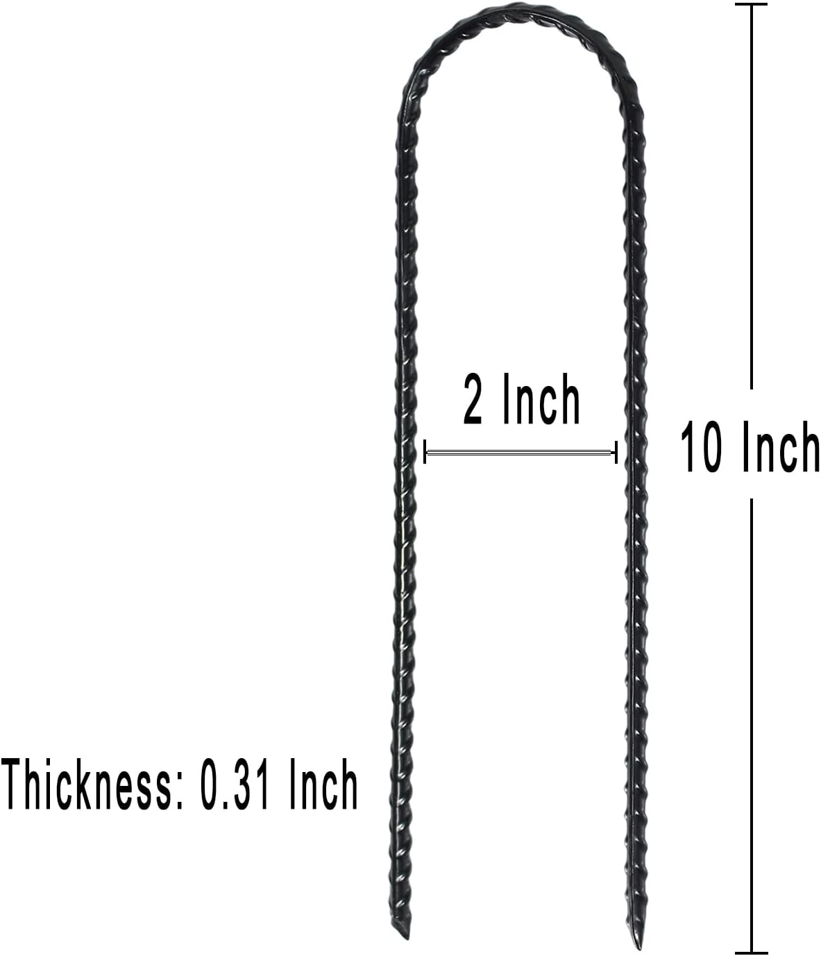 20 Pack 10 Inch Heavy Duty Trampolines Wind Stakes Galvanized Steel Garden Stakes U-Shaped Staples