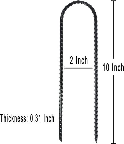 20 Pack 10 Inch Heavy Duty Trampolines Wind Stakes Galvanized Steel Garden Stakes U-Shaped Staples