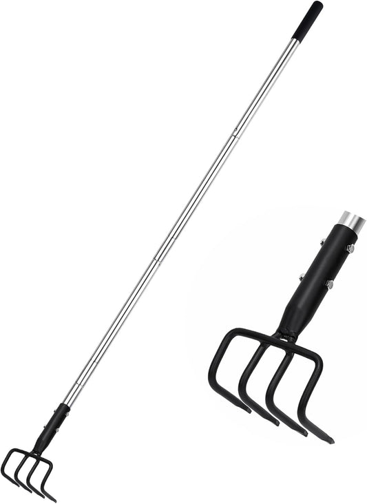 Long Hand Cultivator, Carbon Steel & Stainless Steel Tiller Cultivator, Garden Cultivator with