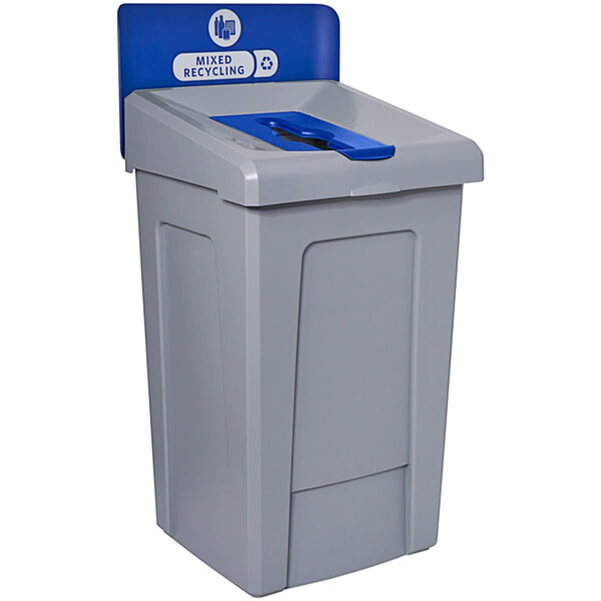 Stager Direct, 33 Gallon Mixed Recycling Station with Lid, Recycle Bin, Exterior Trash Can