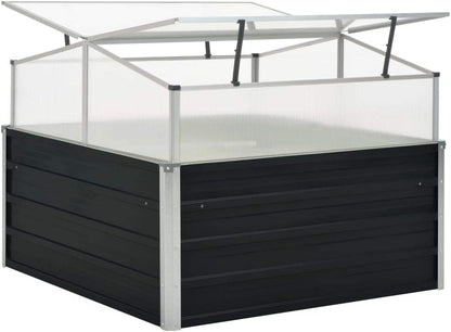 Galvanized Steel Greenhouse, 39.4"x39.4"x30.3", Black