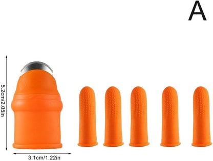 Orange Silicone Thumb Cutter Set, Separator Finger Plant Fruit Picking Tool,Fruit and Vegetable