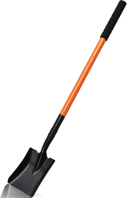 Small Square Shovel 43.3Inches Heavy Duty Garden Tools with Metal Handle, Small Transfer Spade for