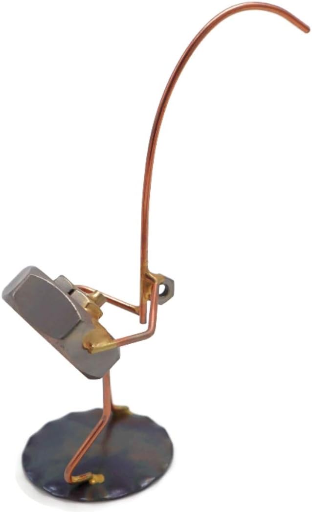 Fishing Nut Collectible Handmade Metal Art Figurine, Desk Accessories, Trophy, Boss Gift, Home