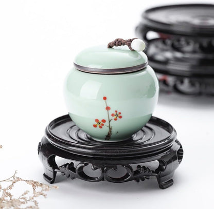 GOLDY&WENDY 7 Inch Round Vase Planter Display Stand Handmade Oriental Home Decoration Base Pedestal