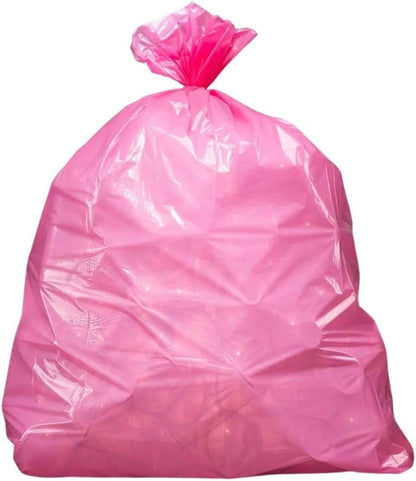 Plasticplace 12-16 Gallon Trash Bags │ 1.2 Mil │ Pink Garbage Can Liners │ 24” x 31” (250 Count)