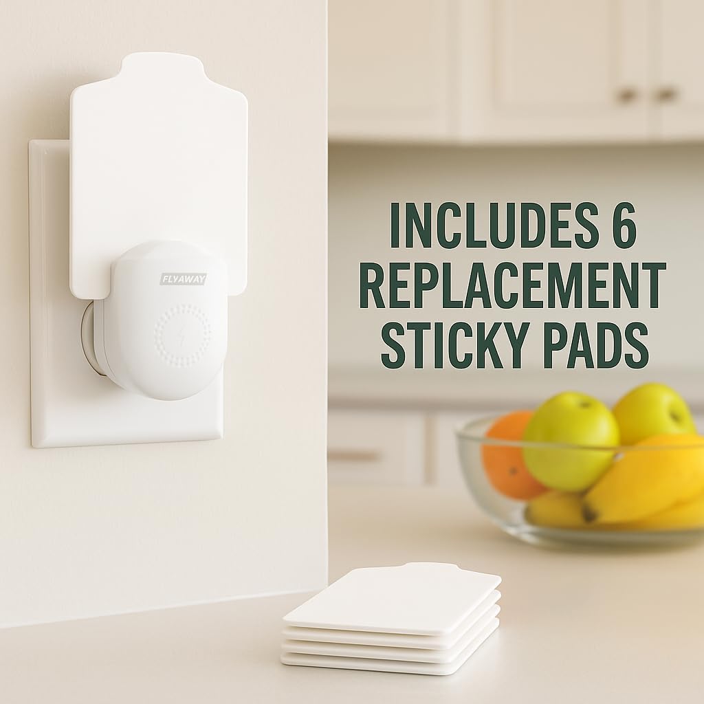 Value 2 Pack UV Light Insect Trap with 6 Sticky Refills – Indoor Plug-in Bug Zapper for Fruit