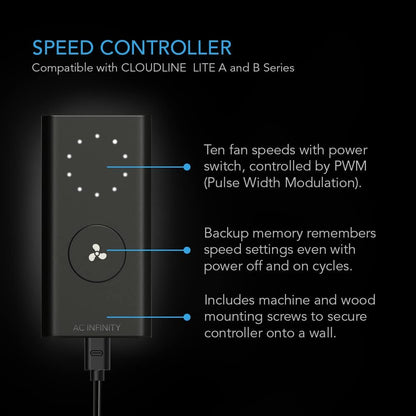 AC Infinity CLOUDLINE A8, Quiet 8" Inline Duct Fan with Speed Controller, EC Motor - Ventilation
