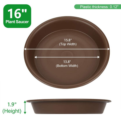 TITE Plant Saucer 16 inch,Heavy Large Planter Durable Thicker Plastic Plant Trays for Indoors and