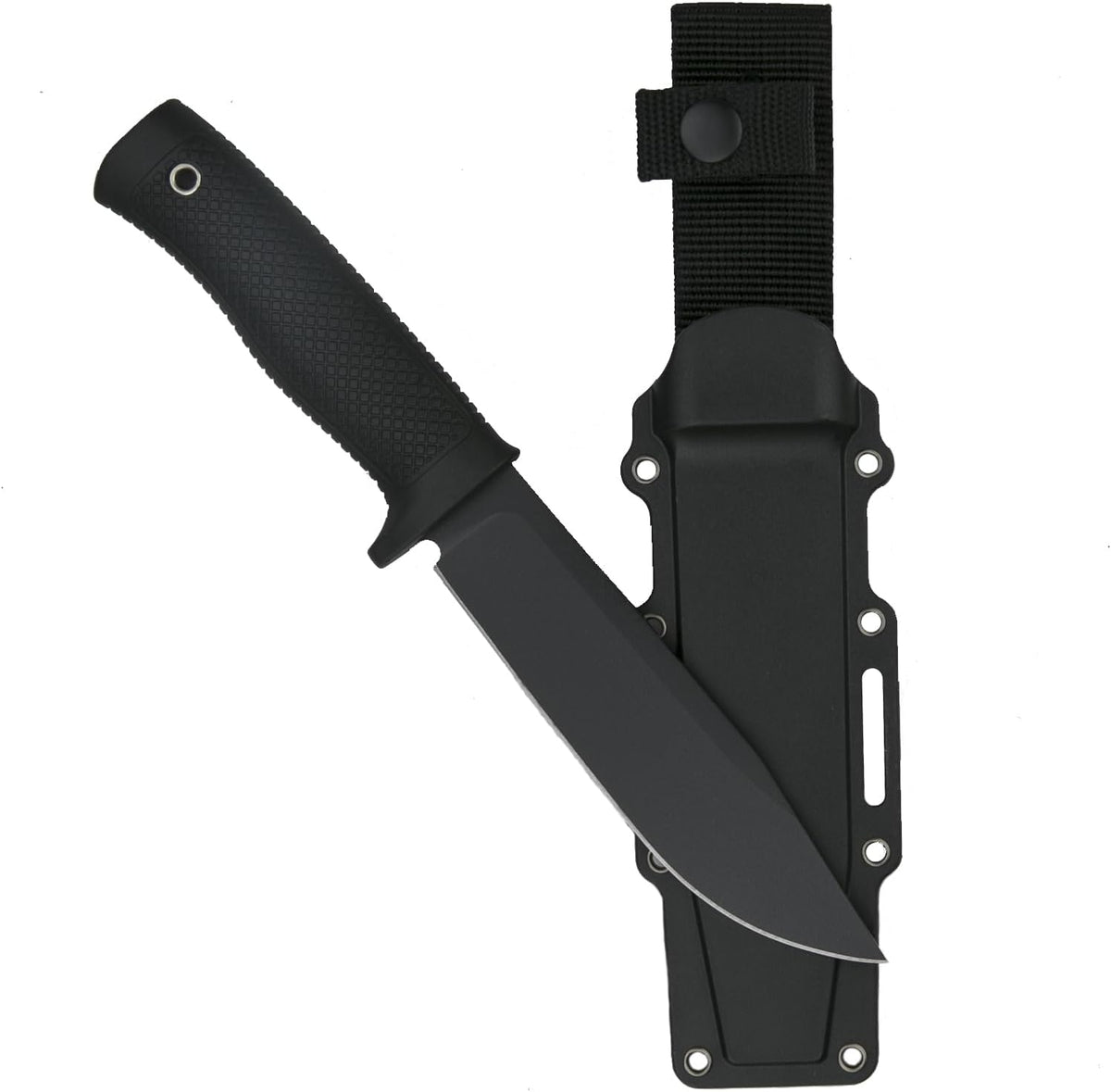 Tactical Fixed Blade Knife, 5.87 inch Blade, 4.65 inch Kray-Ex Handle, Stonewashed 420 Stainless
