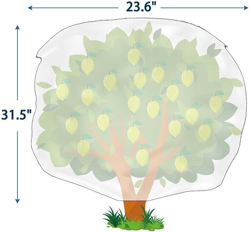 Homimp Plant Covers Freeze Protection, 4 Pack Frost Covers with Zipper Drawstring (23.6" x 31.5")