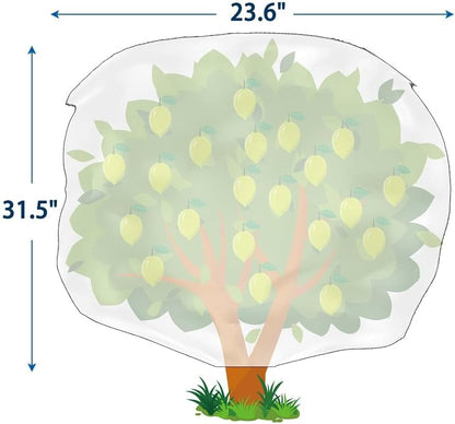 Homimp Plant Covers Freeze Protection, 4 Pack Frost Covers with Zipper Drawstring (23.6" x 31.5")