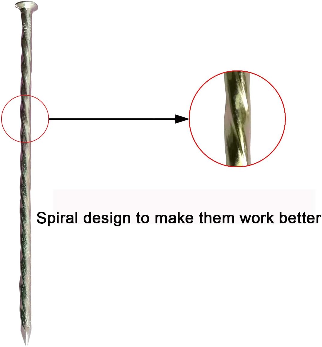 Metal Turf Stakes 200 Pcs 6-Inch Landscape Stakes, Spiral Galvanized Landscape Spikes, Garden Nails