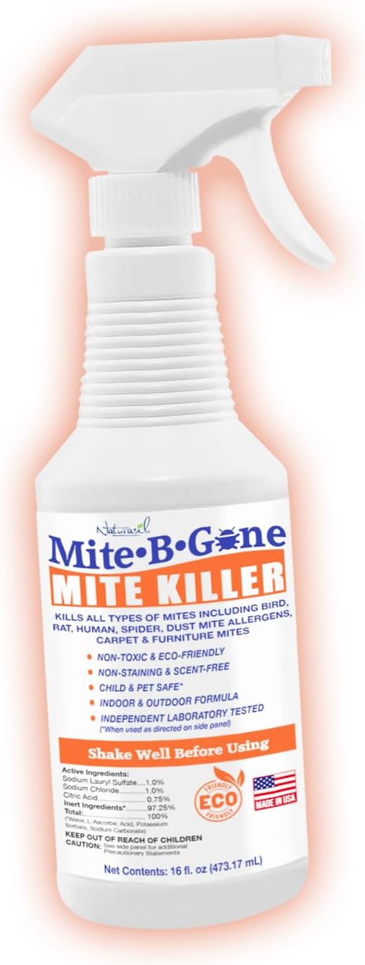 Mite Killer Spray by Mite-B-Gone — Kills Human Mites, Bird, Dust, Spider, Rat, Turkey, Carpet