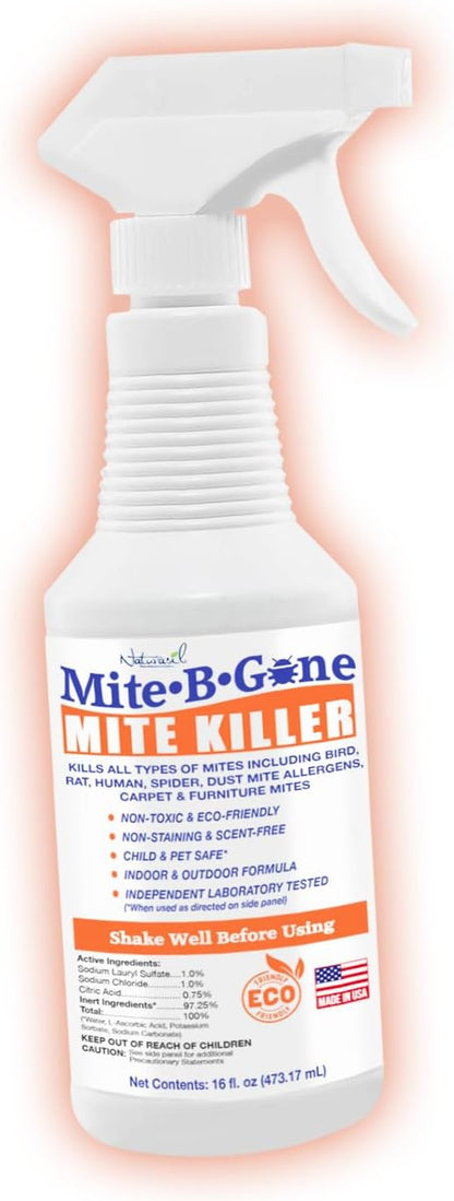 Mite Killer Spray by Mite-B-Gone — Kills Human Mites, Bird, Dust, Spider, Rat, Turkey, Carpet