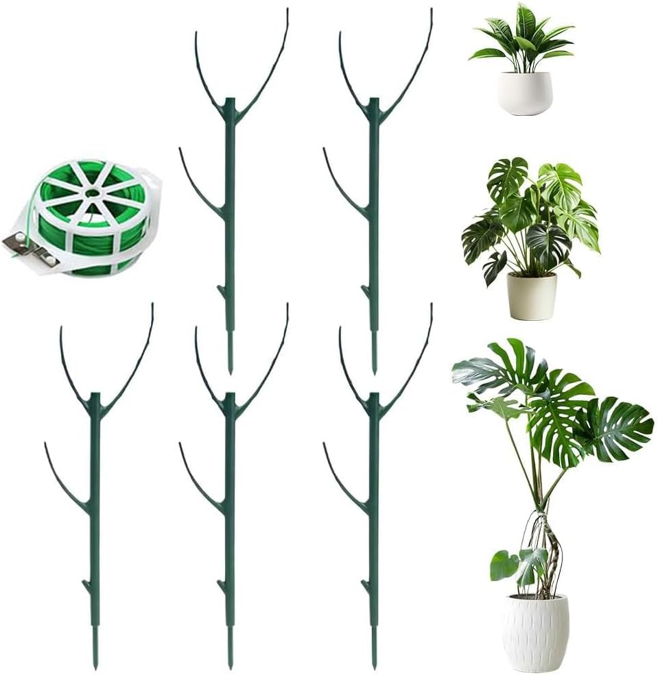 5 Pack Stackable Monstera Plant Support, Garden Plant Stakes for Indoor Outdoor Plants, Climbing