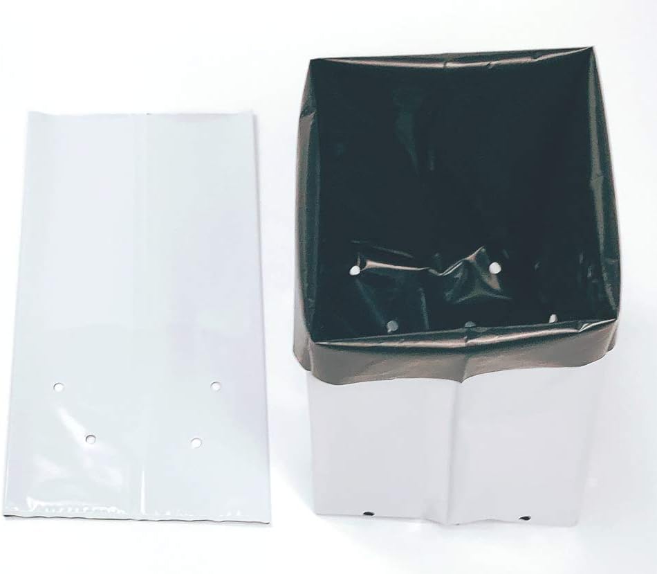 HORTIPOTS Grow Bag 7 Gallon Square Nursery Container Made of Black White Poly Films (25 Pieces per