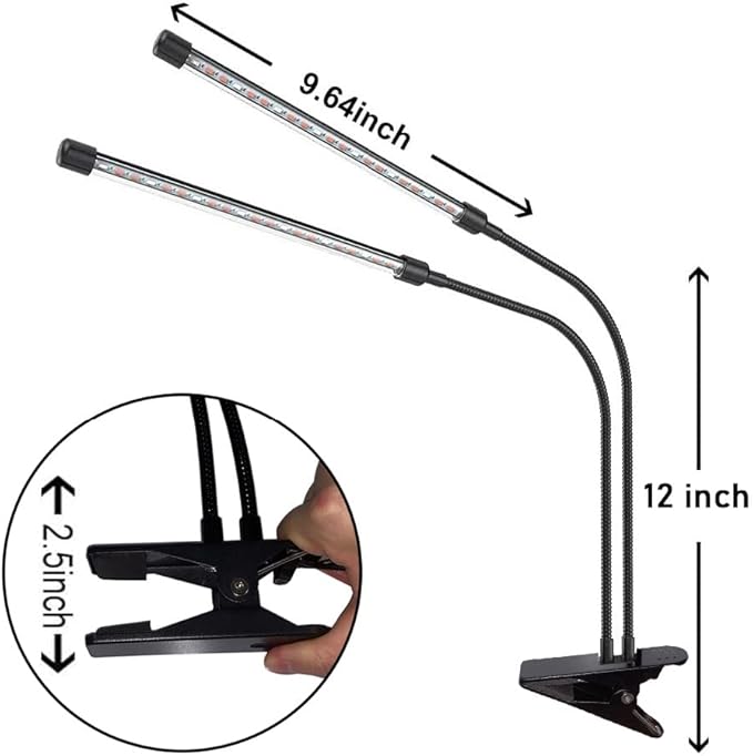 LED Plant Grow Lights for Indoor Plants 40 LED Full Spectrum Dual Head Plant Lights, 3 Switch