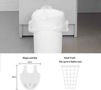 4 Gallon Trash Bag with Handles, Pack of 88, Multipurpose Small Garbage Bags for Home, Office