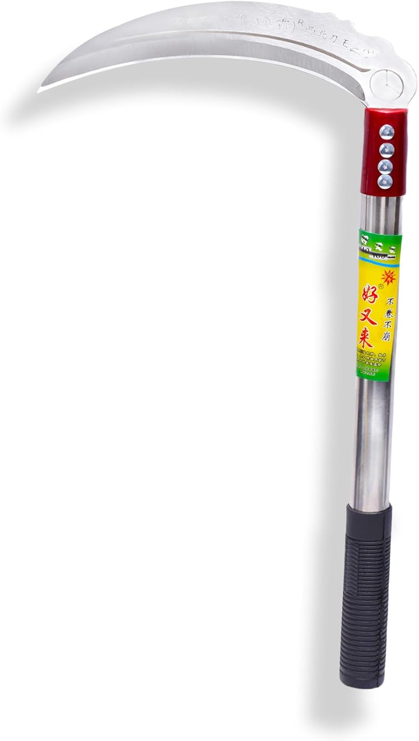 1pce 380mm/14.96in Stainless Steel Billhook Brush Clearing Sickle for Grass,Weeding Tools for