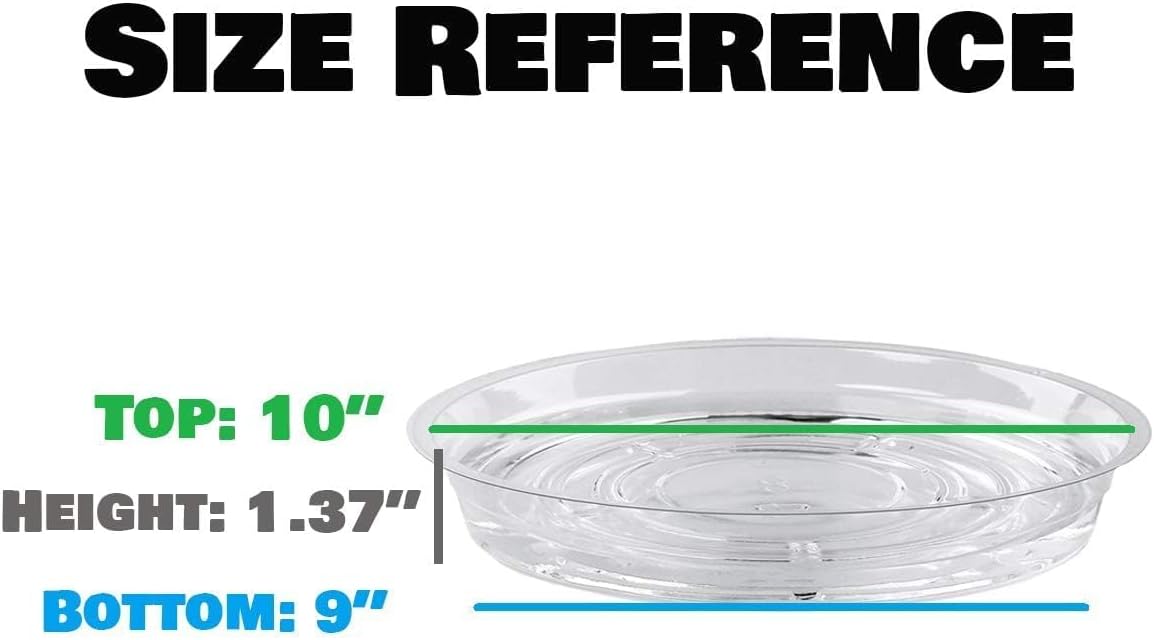 20 Pack Clear Plastic Plant Saucer 10 Inches Drip Trays Large Plant Plate Dish for Indoor Flower