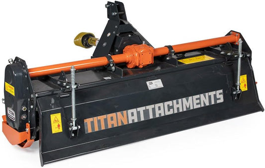 Titan Attachments 3 Point 72" Rotary Tiller Attachment Fits Cat 1 Tractors, Charcoal Finish, Single