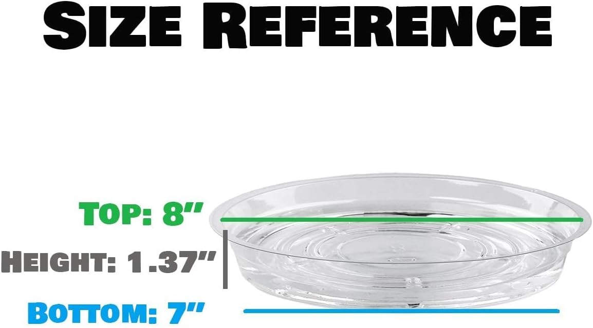 20 Pack Clear Plastic Plant Saucer 8 Inch Drip Trays Small Plant Plate Dish for Indoor Flower Pots