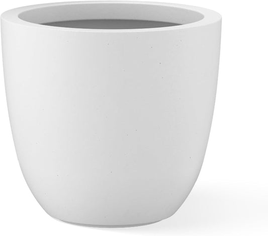 Kante 10 Inch Dia Round Concrete Planter, Indoor Outdoor Large Plant Pot with Drainage Hole and
