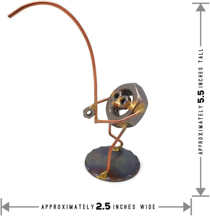 Fishing Nut Collectible Handmade Metal Art Figurine, Desk Accessories, Trophy, Boss Gift, Home