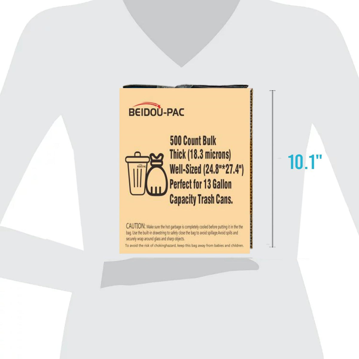 13 Gallon Trash Bags Drawstring, 500 Count Bulk Value Pack, Black & Unscented Garbage Bags