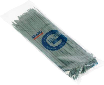 XINGO 100PCS Cable Zip Ties Heavy Duty, Premium Nylon Plastic Wire Ties with 50 Pounds Tensile