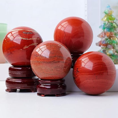 6-7CM/2.36-2.76inch Magical Natural Red Jasper Stone Ball Quartz Crystal Mineral Reiki Treatment
