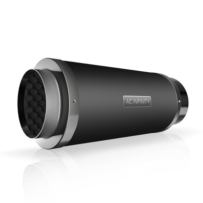 AC Infinity Inline Duct Fan Silencer, 8" Noise Reduction Muffler Blower Silencer for Indoor