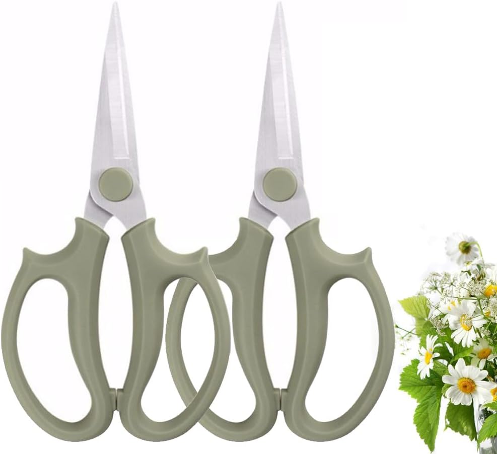 Leize Flower Scissors, Premium Thickened Stainless Steel Floral Shears, Strong Pruner for Flowers