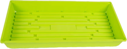 SUNPACK 10" x 20" Mega Plastic Seed Starting Tray, Lime Green, 2.5" (Pack of 10) - No Drainage