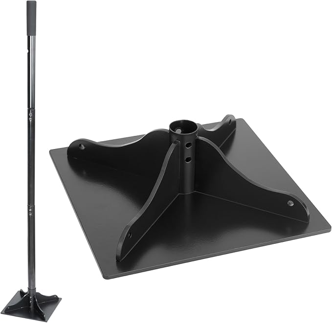 Heavy-Duty Steel Tamper, 8x8 Inch Laborsaving Ergonomic Hand Soil Tamper, Garden Landscaping Tool