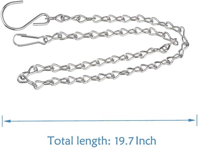 YINGFENG 6 Pack 19.7 Inch Silver Hanging Chain for Hanging Bird Feeders, Bird Houses, Planters