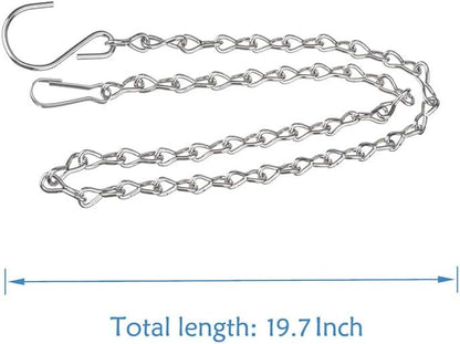 YINGFENG 6 Pack 19.7 Inch Silver Hanging Chain for Hanging Bird Feeders, Bird Houses, Planters