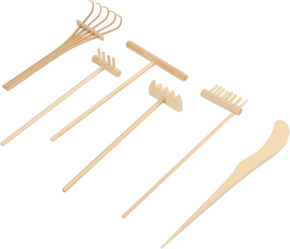 24 PCS DIY Sand Zen Garden Tools, Mini Zen Garden Rake Sets for Serenity and Spiritual Meditation