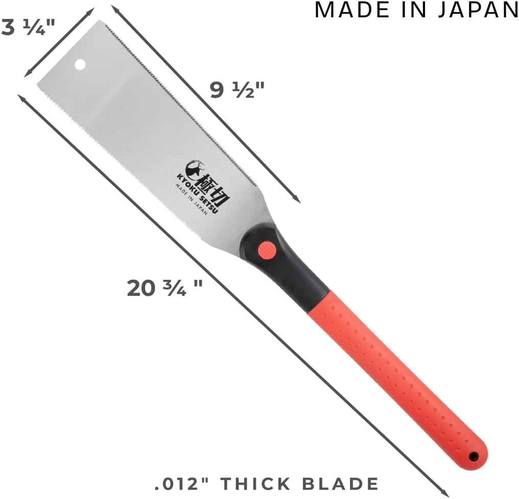 Great Neck Kyoku Setsu Japanese Ryoba Double-Edged Pull Cut Saw, Ultra Fine Saw, Detail Hand Saw