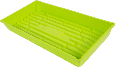 SUNPACK 10" x 20" Mega Plastic Seed Starting Tray, Lime Green, 2.5" (Pack of 30) - No Drainage