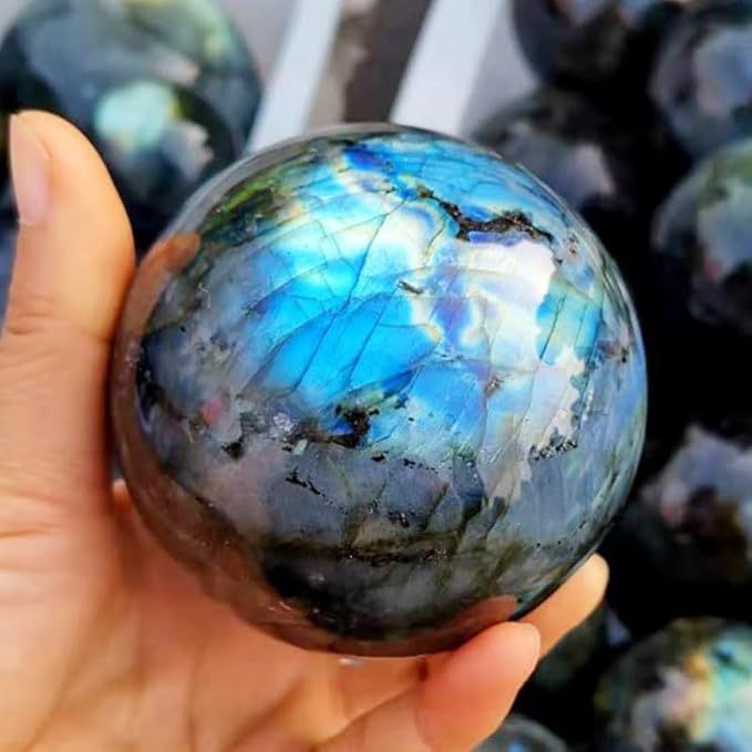 4-5CM/1.58-1.97inch Natural Crystal Ball Labradorite Sphere Moonstone Stone Crafts Polished
