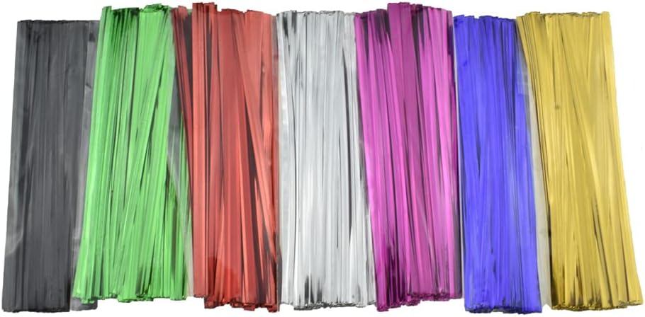 HAHIYO 700Pcs 4 inches 7 Colors Metal Twist Ties Bread Candy Coffee Bag Ties Plant Garden Twist